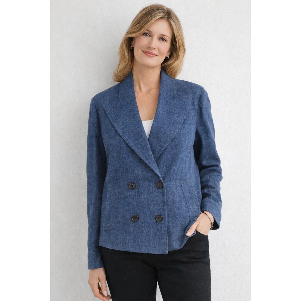 Louben Women's Blue Blazer Jacket USA 14